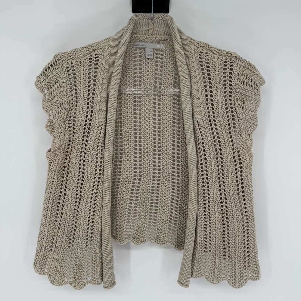 Old Navy crochet Knitted Short Sleeved‎ Cardigan 2009 Fairy Festival Hippie boho